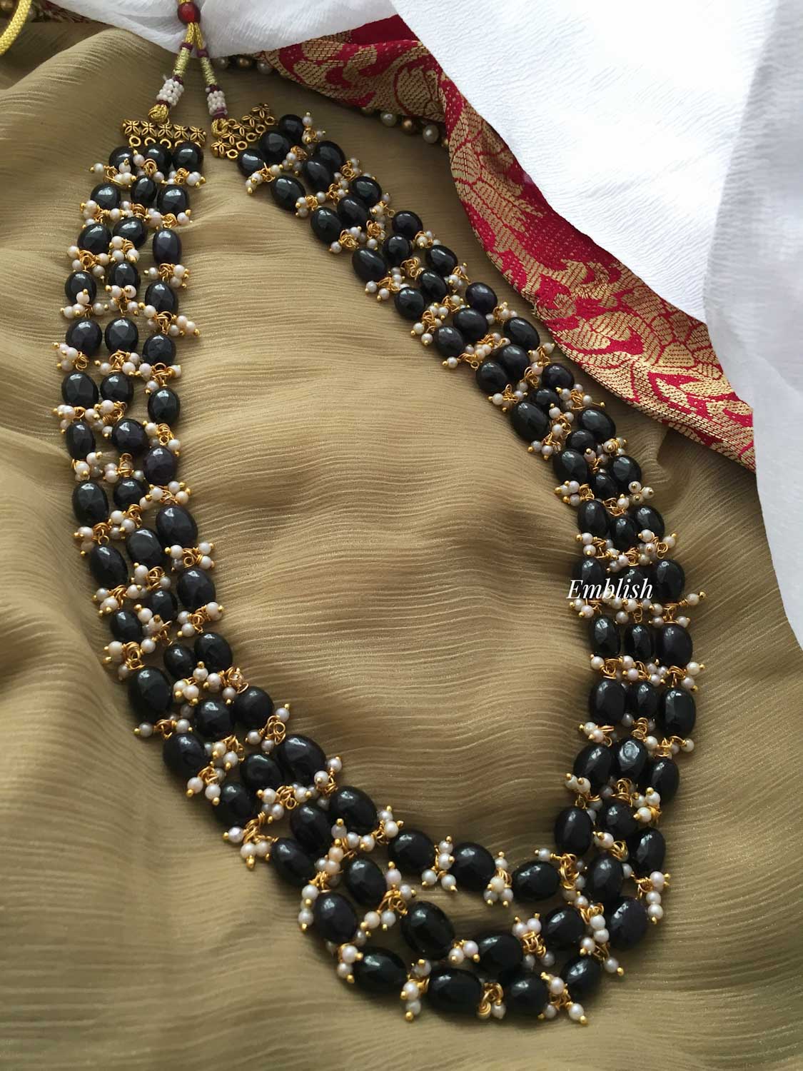 Beads Layer Neckpiece - Royal Blue.